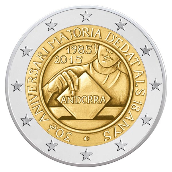 Andorra 2 Euro 2015 Stemrecht UNC coincard